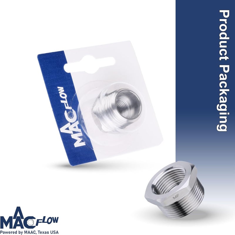 MAACFLOW Stainless Steel 1/2" Male NPT to 1/4" Female NPT Adapter Reducer Hex Bushing (Thread OD 0.81" - ID 0.44") (Pack of 1) - Image 4
